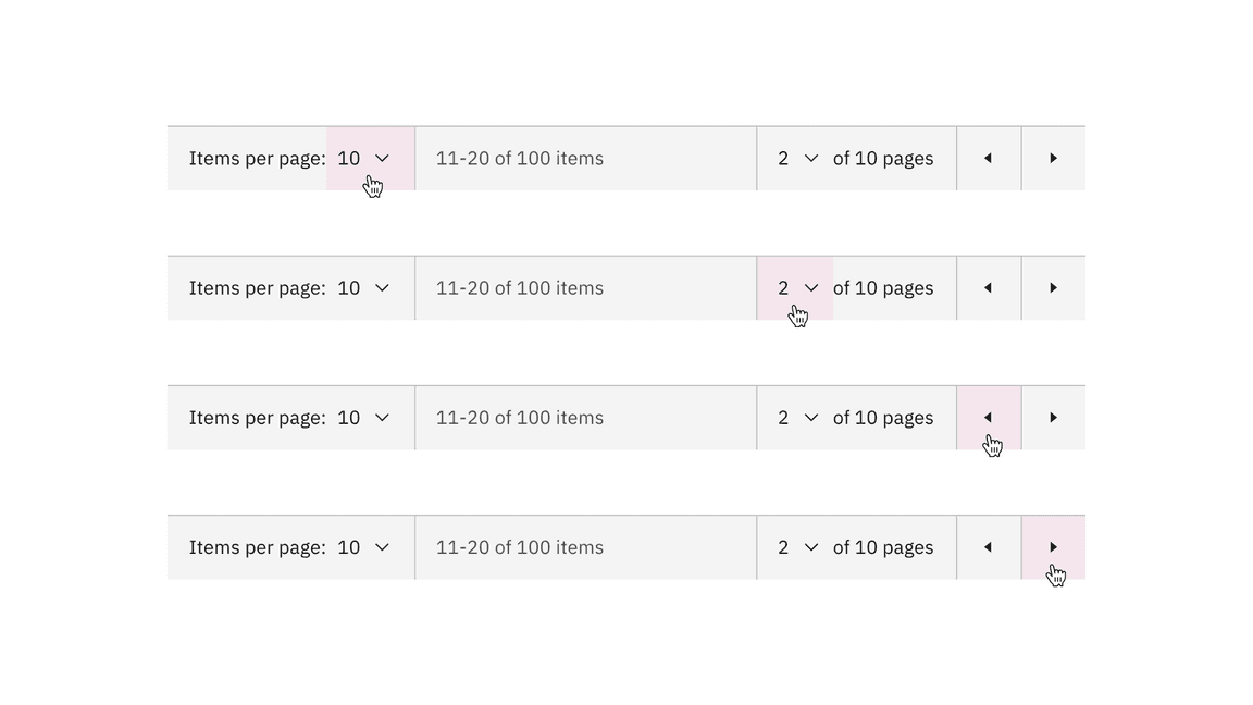 Pagination variant clickable areas